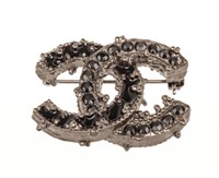 Chanel CC Rhinestone Brooch