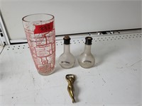 Vintage Brass Nude Bottle Opener w/ bar items