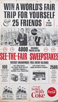 1964 WORLDS FAIR COKE SWEEPSTAKES BILLBOARD