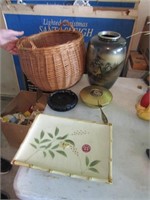 vase,basket,plates & misc items