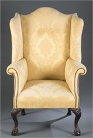 American Chippendale easy / wing chair.