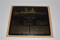 USS Arizona Plaque to Dr. Dudley A Phillips