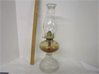 Footed oil lamp w/oil - LOCAL PICKUP ONLY