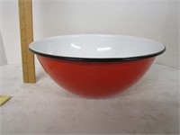 Retro orange enamel bowl