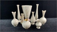 9 Lenox Porcelain Vases