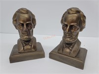 Pair of Metal Abraham Lincoln Bust Book Ends