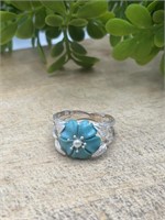 .925 Sterling Silver Gavan Riley Flower Ring