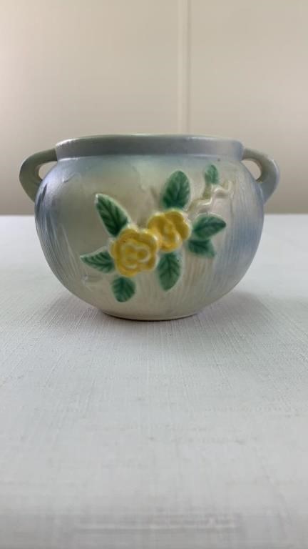 Weller small yellow floral art pottery vase