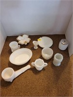 Milk Glass Lot of Small Items 10 Pieces