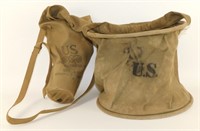 * WWI or WWII Gas Mask & U.S. Army Canvas Feed