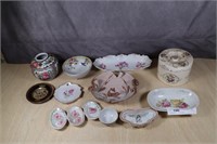 Lot of Asian and painted dishes.