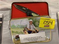 COLEMAN 100TH ANNIVERSARY TIN & KNIFE