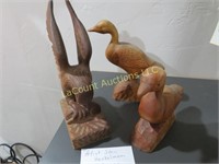 wood carved birds ducks eagle artist Henkelman