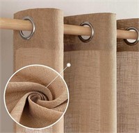 BROWN LINEN CURTAINS 52X96IN 2 PANELS