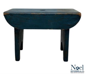 Small Wooden Blue Child's Stool