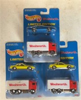 3 Limited Edition Woolworth Hot Wheels 1996