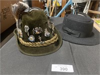 German hat w German pins.