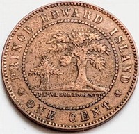 P.E.I. 1871 Queen Victoria ONE CENT coin 25.4mm