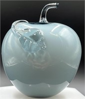 Fenton Heritage Blue  Overlay  Art Glass Apple U