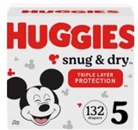 Huggues Snug N Dry Sz 5 132 Count