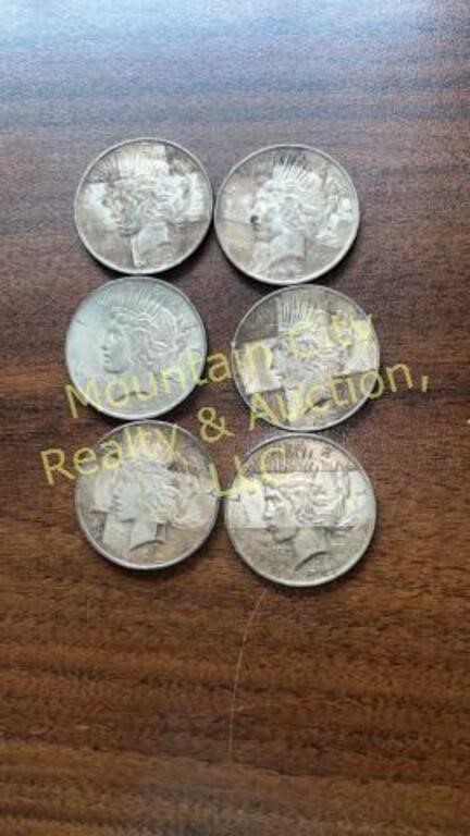 1922 Peace silver dollars