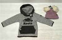 Lot of 2 Toddlers Roots Hoodie/Beanie - NWT $75