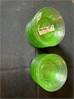 Green depression glass block optic - glassware 19