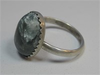 Sterling Silver Southwestern Stone Ring Hallmarked