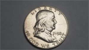 1958 D Franklin Half Dollar Uncirculated