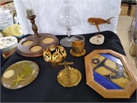 Stained glass Anchor brass anchor ashtray & cup