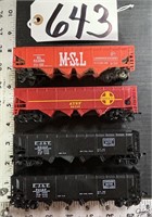 4 Model Train Santa Fe Coal Cars