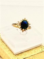 PreOwned Ring Lg Deep Blue Stone