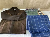 Men’s Suede and sweater jacket, Case IH  throw,