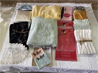 Towels, handkerchiefs, pillowcases, plastic