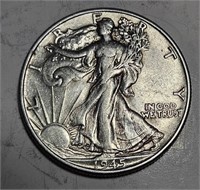 1945 AU-BU Walking Liberty Half Dollar