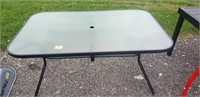 glass top patio table