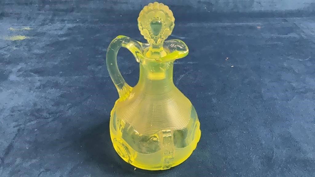 Uranium Glass Vinegar Jar