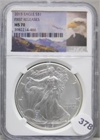 2015 NGC American Silver Eagle MS70.