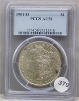 1901-O PCGS Morgan Silver Dollar AU58.