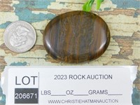 TIGER EYE WORRY STONE ROCK STONE LAPIDARY SPECIMEN