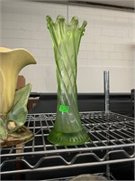 Green Swung Glass Vase