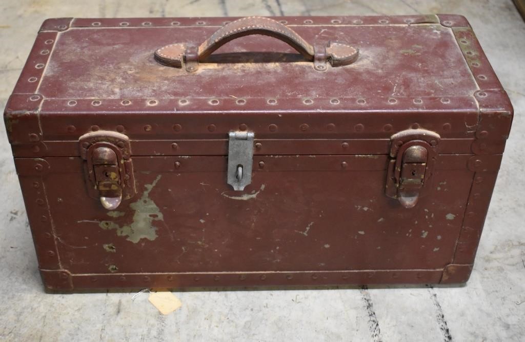 Large Heavy Tool Box Full of Vintage Antique Tools
