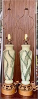 Vintage Opaline French Lamps Pair