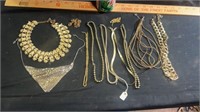 Costume necklaces shades of gold