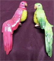 Pair Ceramic art studio "Pete & Polly" parrots.