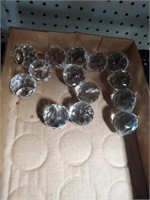 Box Flat of 14 LG. Crystal Finial Balls