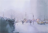 Mae H. Bertoni Watercolor Winter Evening
