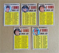 5 1968 Topps Baseball Checklists 1-4 + #3