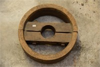 ANTIQUE WOODEN MILL PULLEY WHEEL
