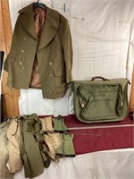 Vintage Military Uniforms and Suitcase